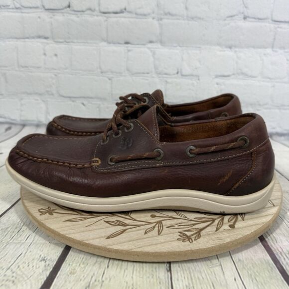 SAS Decksider Boat Shoes Mens 9.5 Brown Leather Walking Comfort Moc Toe Shoes main image 10